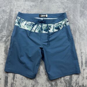 Mountain Khakis Board Shorts Mens Size Large Blue Floral Print Modern Fit Beach